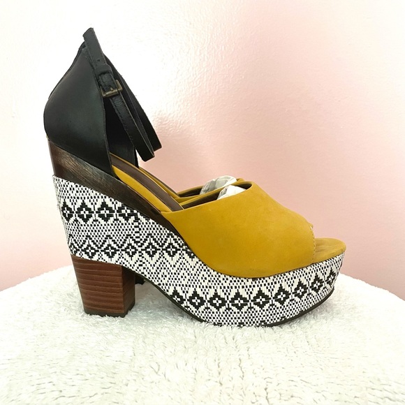 ANTHROPOLOGIE HOLDING HORSES MARYJANE PLATFORM WEDGES HEELS SANDALS 8 - Picture 6 of 12